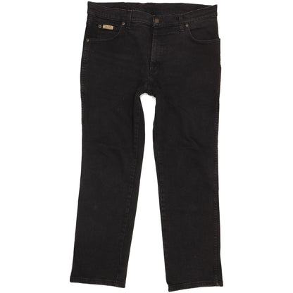 Wrangler Texas Men Black Straight Regular Stretch Jeans W34 L29