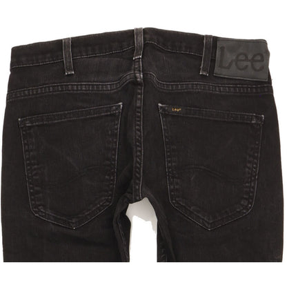 Lee Powell Men Black Straight Slim Stretch Jeans W31 L34