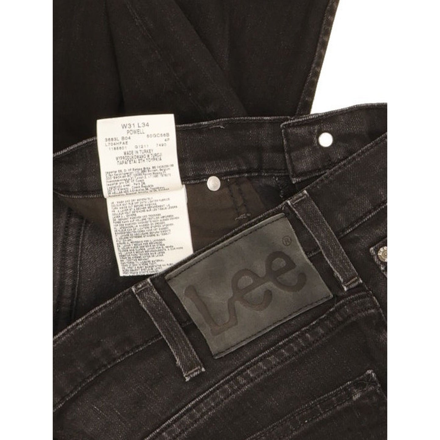 Lee Powell Men Black Straight Slim Stretch Jeans W31 L34