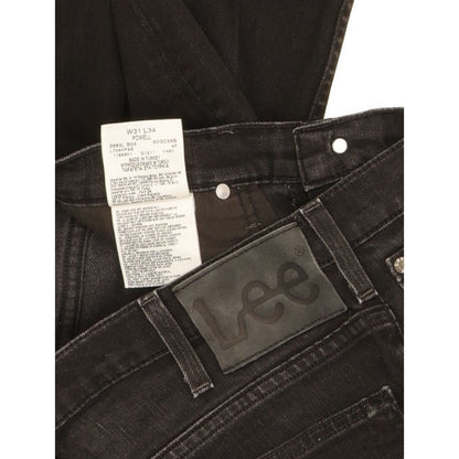 Lee Powell Men Black Straight Slim Stretch Jeans W31 L34