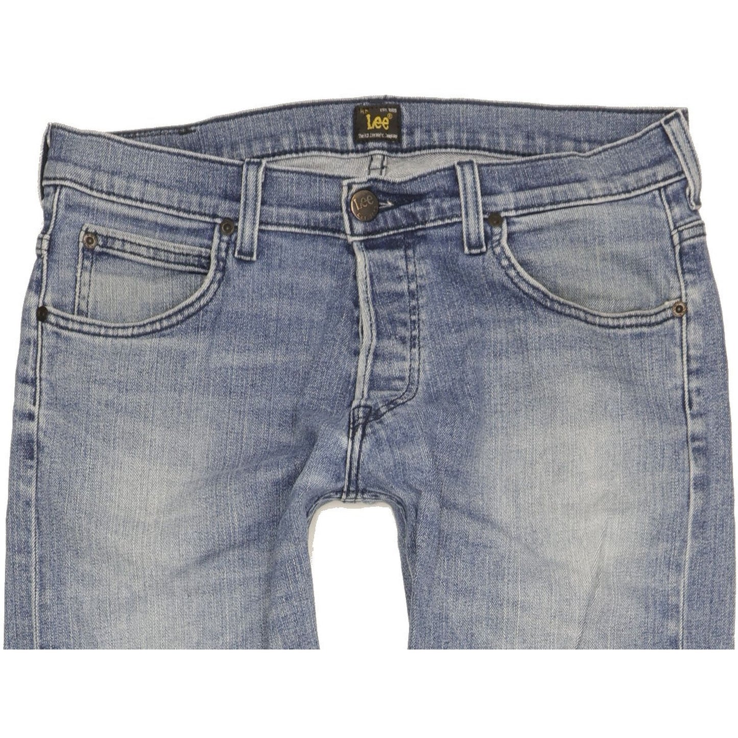 Lee Powell Men Blue Straight Slim Stretch Jeans W33 L34
