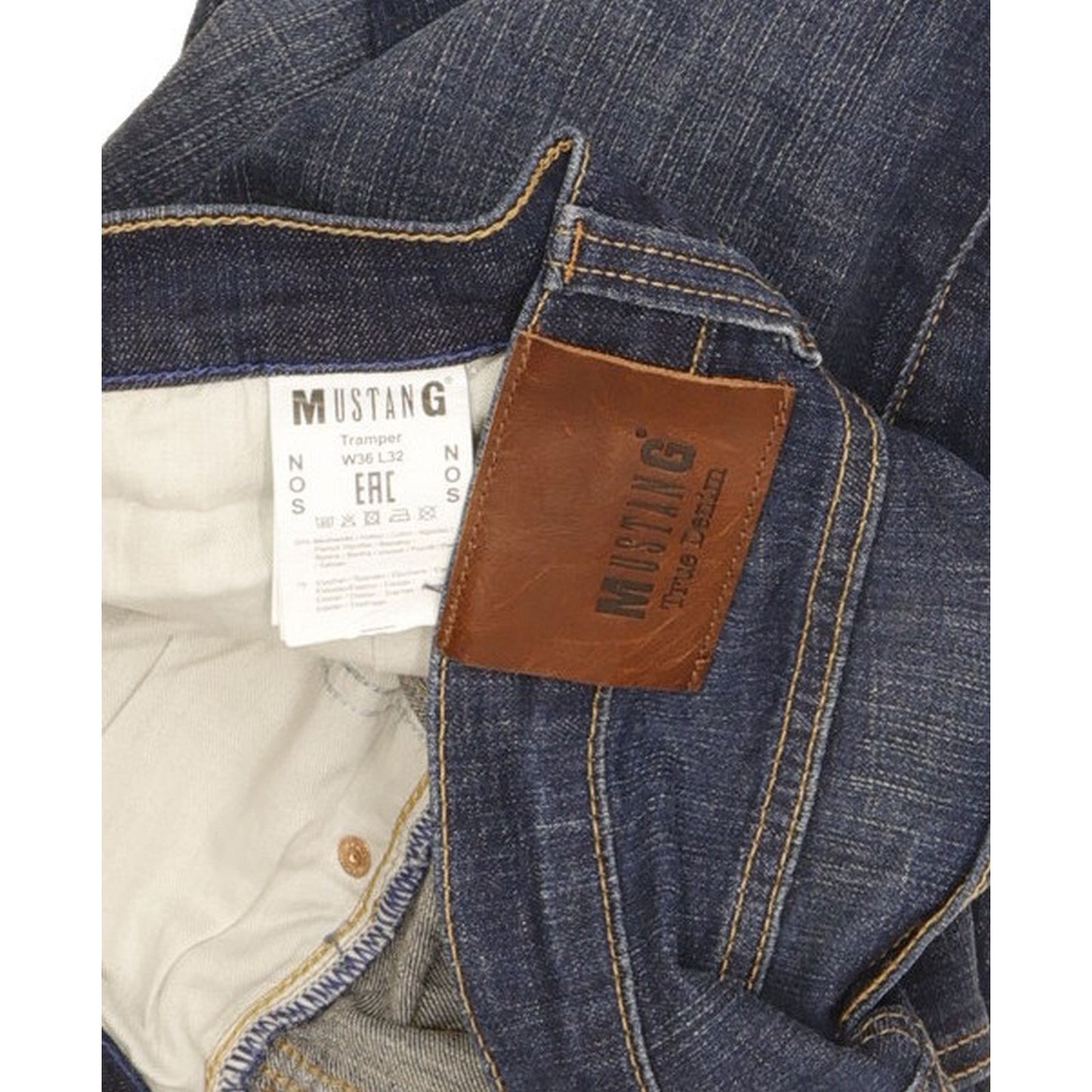 Mustang Tramper Men Blue Straight Regular Stretch Jeans W36 L30