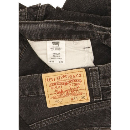 Levi's 505 Men Black Straight Regular Jeans W34 L29