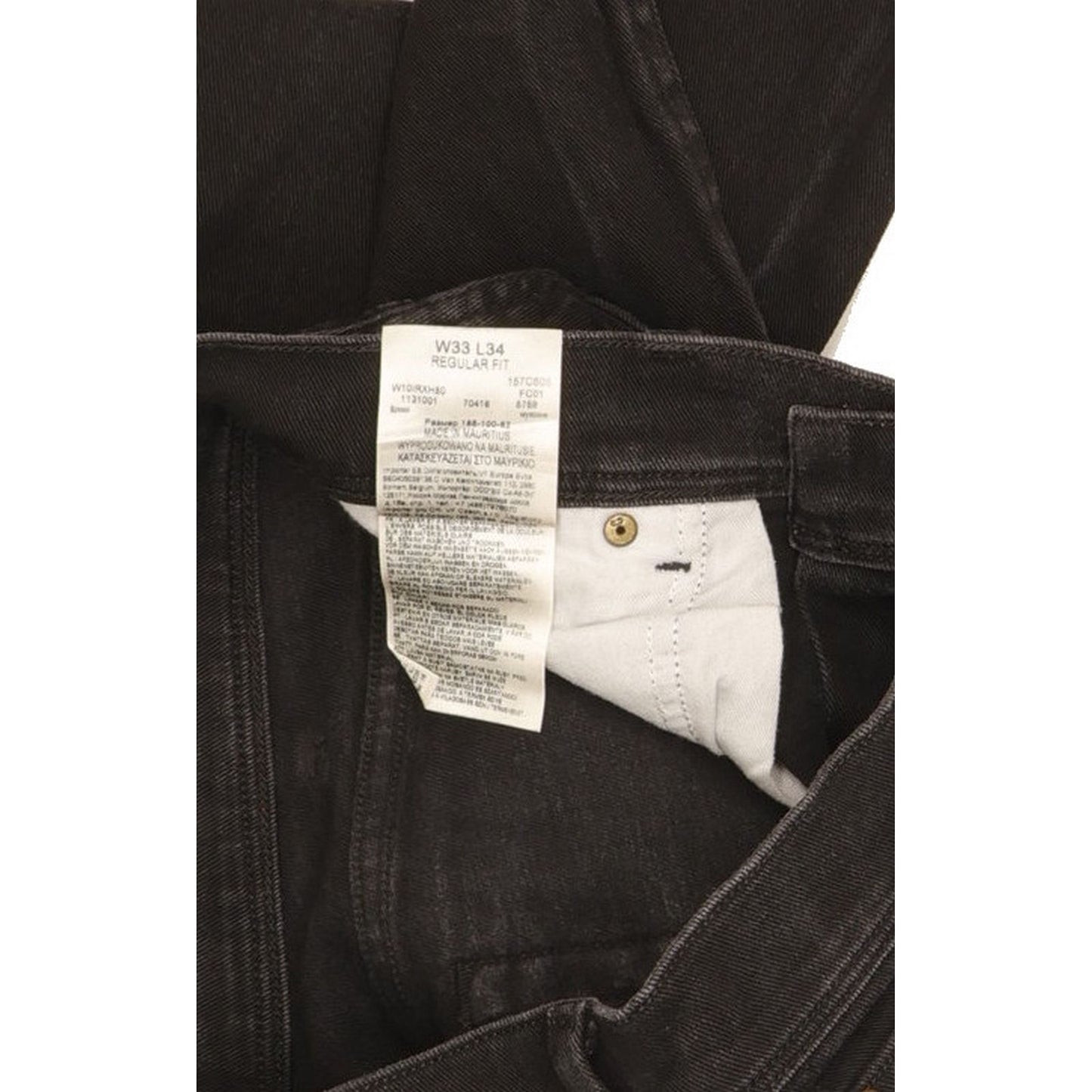 Wrangler Men Black Straight Regular Stretch Jeans W33 L33