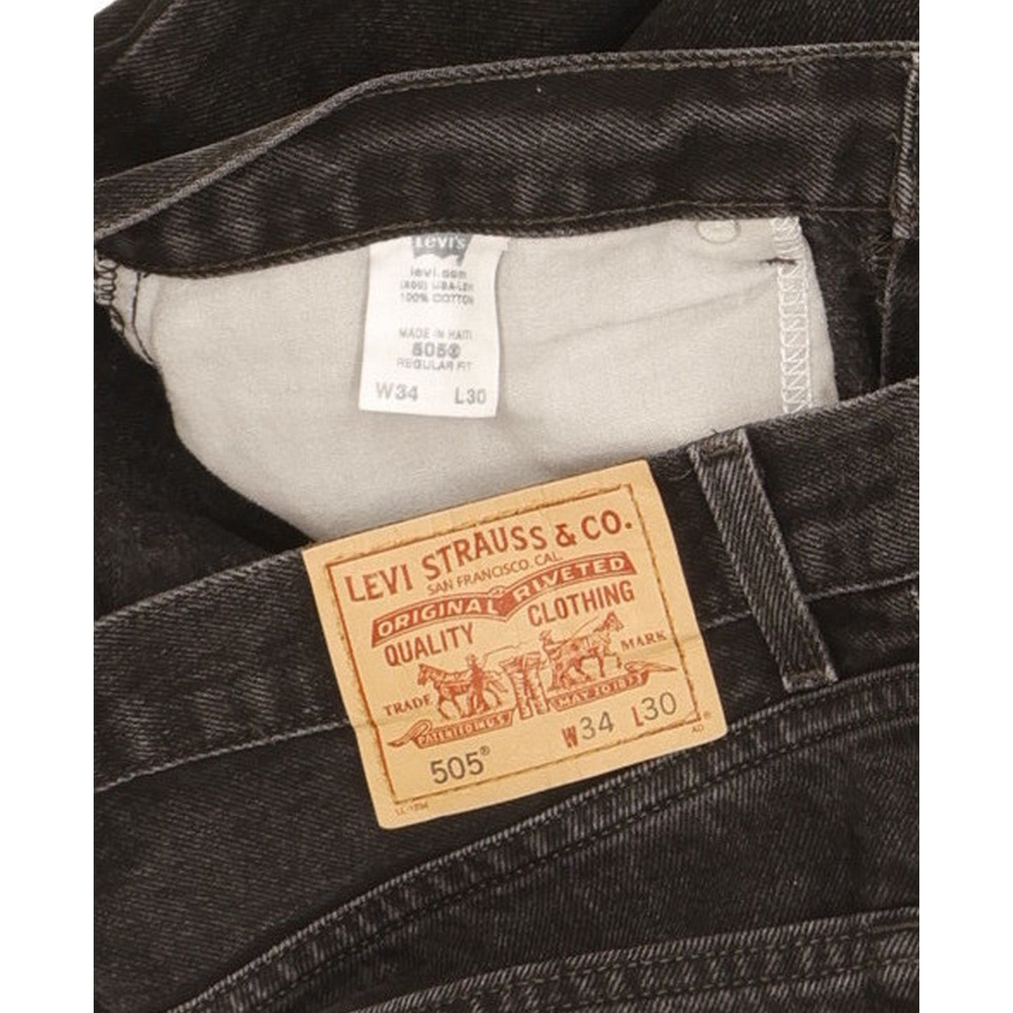 Levi's 505 Men Black Straight Regular Jeans W34 L28