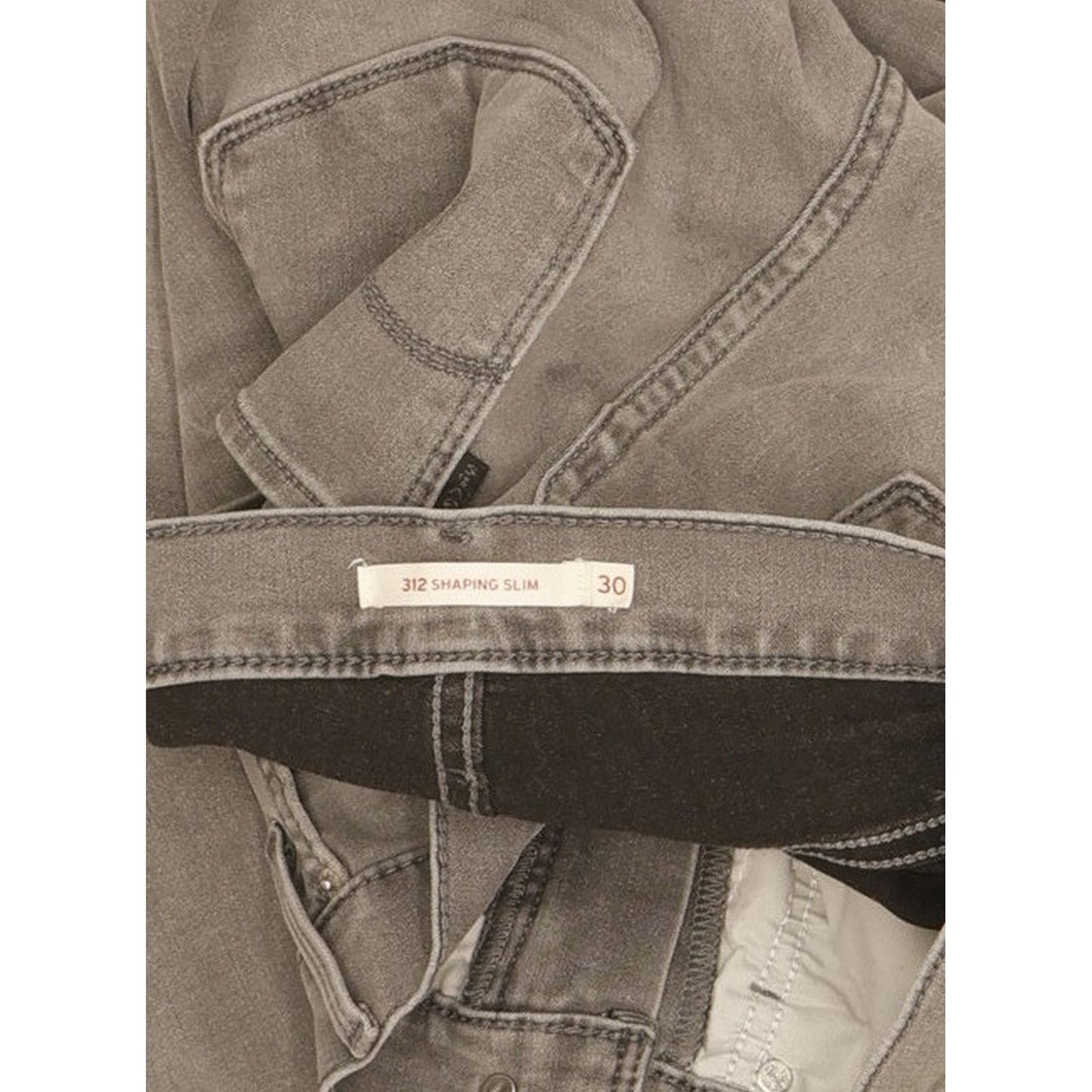 Levi's 312 Shaping Women Grey Straight Slim Stretch Jeans W30 L28