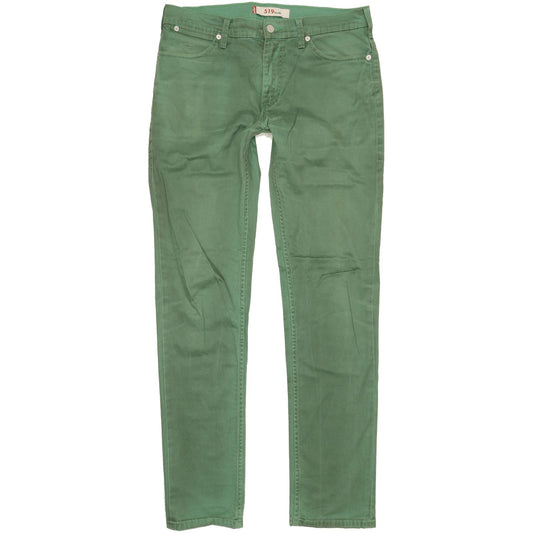 Levi's 519 Men Green Straight Slim Stretch Jeans W33 L34