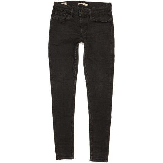 Levi's 710 Super Women Black Skinny Slim Stretch Jeans W30 L31
