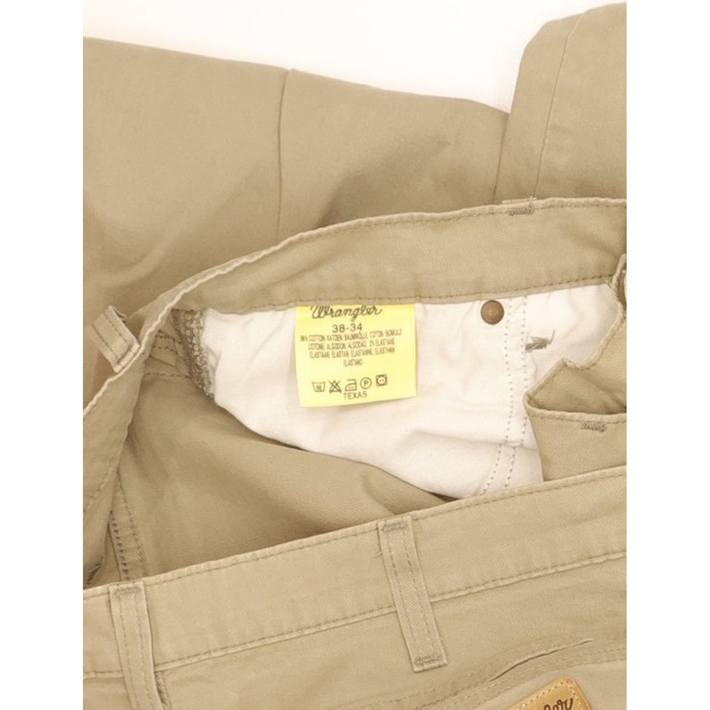 Wrangler Texas Men Beige Straight Regular Stretch Jeans W38 L33