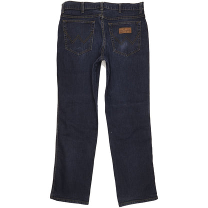 Wrangler Texas Men Navy Straight Regular Stretch Jeans W35 L32