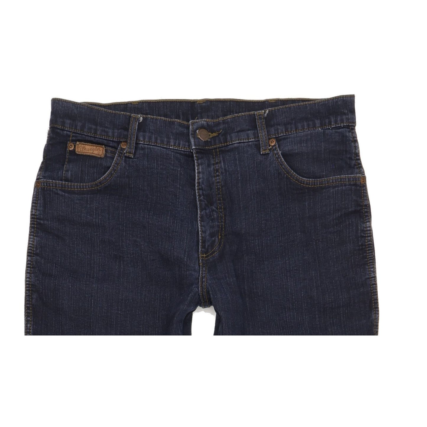 Wrangler Texas Men Navy Straight Regular Stretch Jeans W35 L32