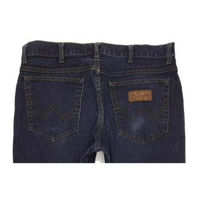 Wrangler Texas Men Navy Straight Regular Stretch Jeans W35 L32