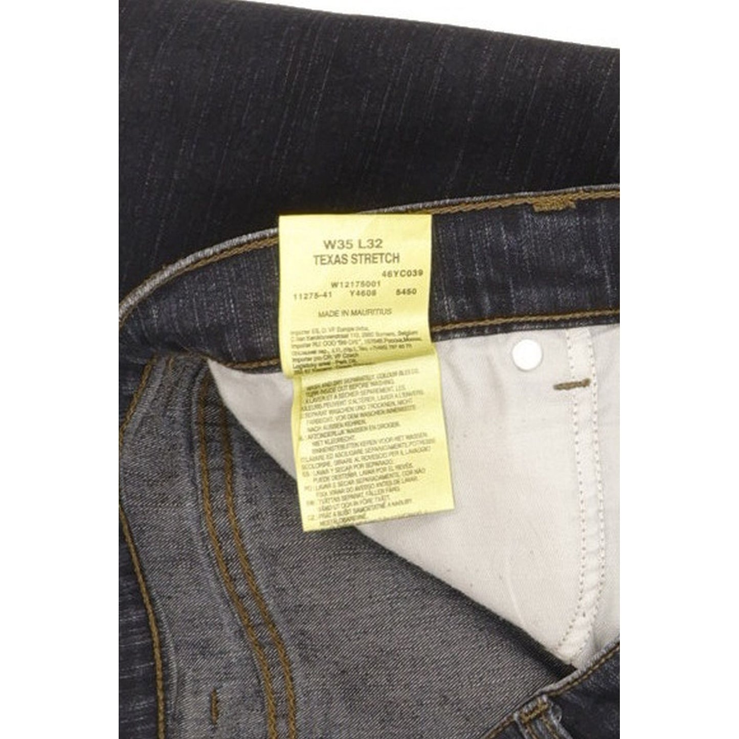 Wrangler Texas Men Navy Straight Regular Stretch Jeans W35 L32