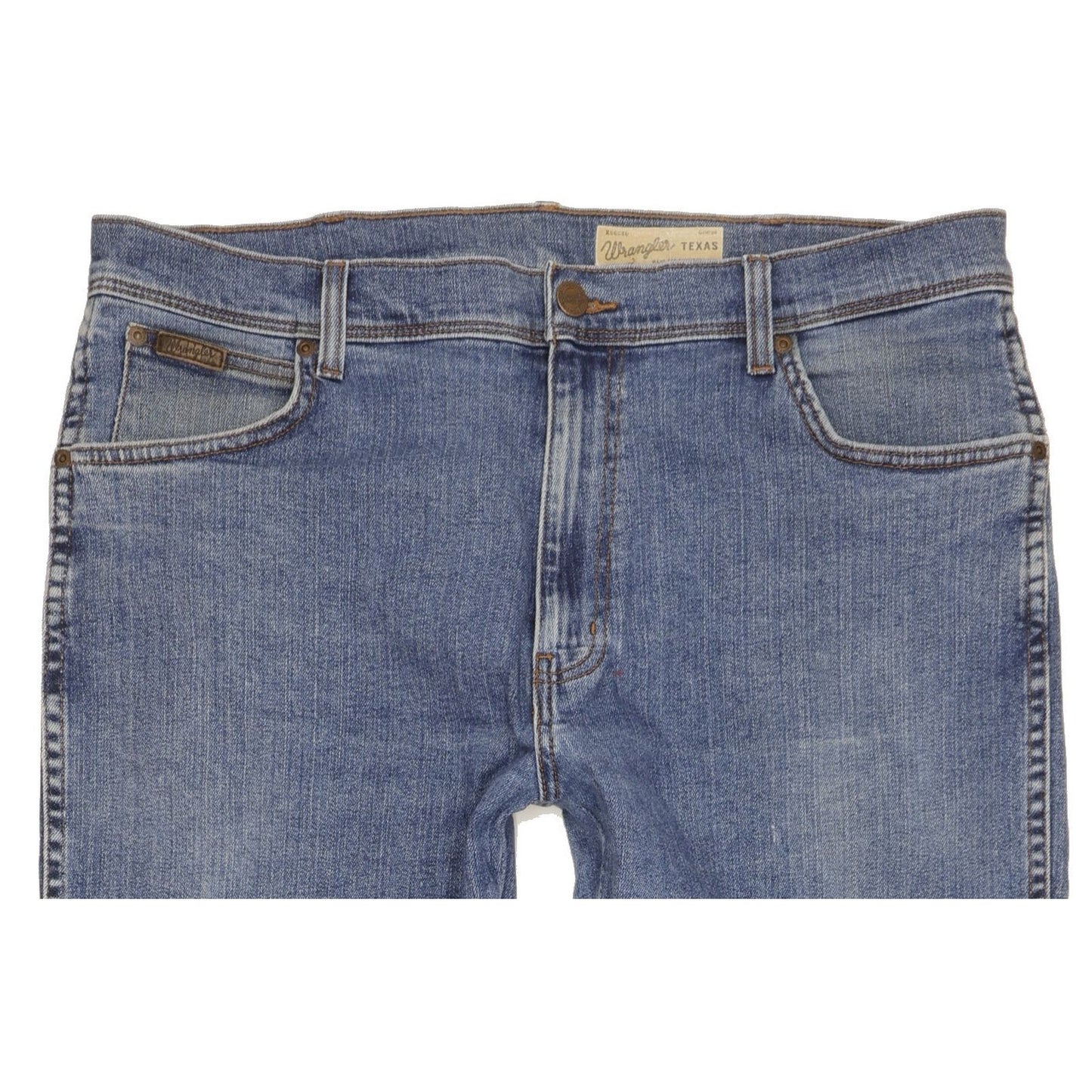 Wrangler Texas Men Blue Straight Regular Stretch Jeans W38 L33