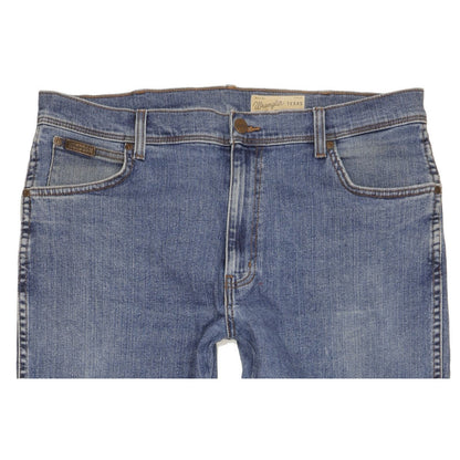 Wrangler Texas Men Blue Straight Regular Stretch Jeans W38 L33