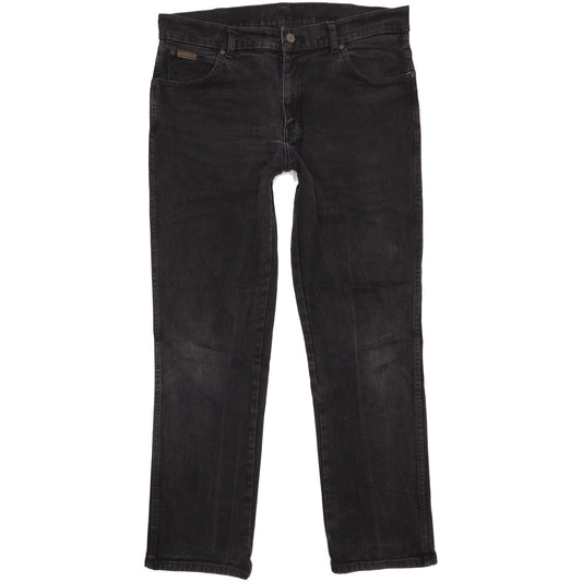 Wrangler Texas Men Black Straight Regular Stretch Jeans W36 L31