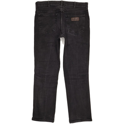 Wrangler Texas Men Black Straight Regular Stretch Jeans W36 L31