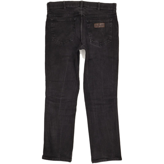 Wrangler Texas Men Black Straight Regular Stretch Jeans W36 L31