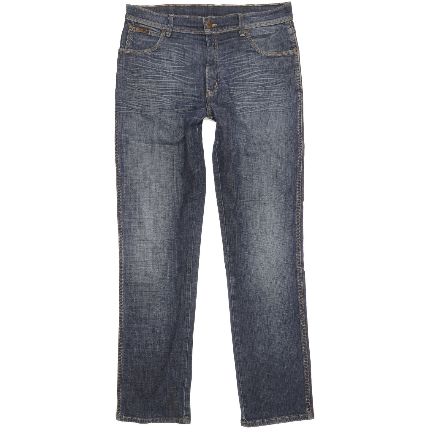 Wrangler Texas Men Blue Straight Regular Stretch Jeans W34 L33