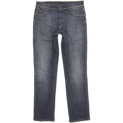 Wrangler Texas Men Blue Straight Regular Stretch Jeans W34 L33