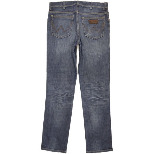 Wrangler Texas Men Blue Straight Regular Stretch Jeans W34 L33