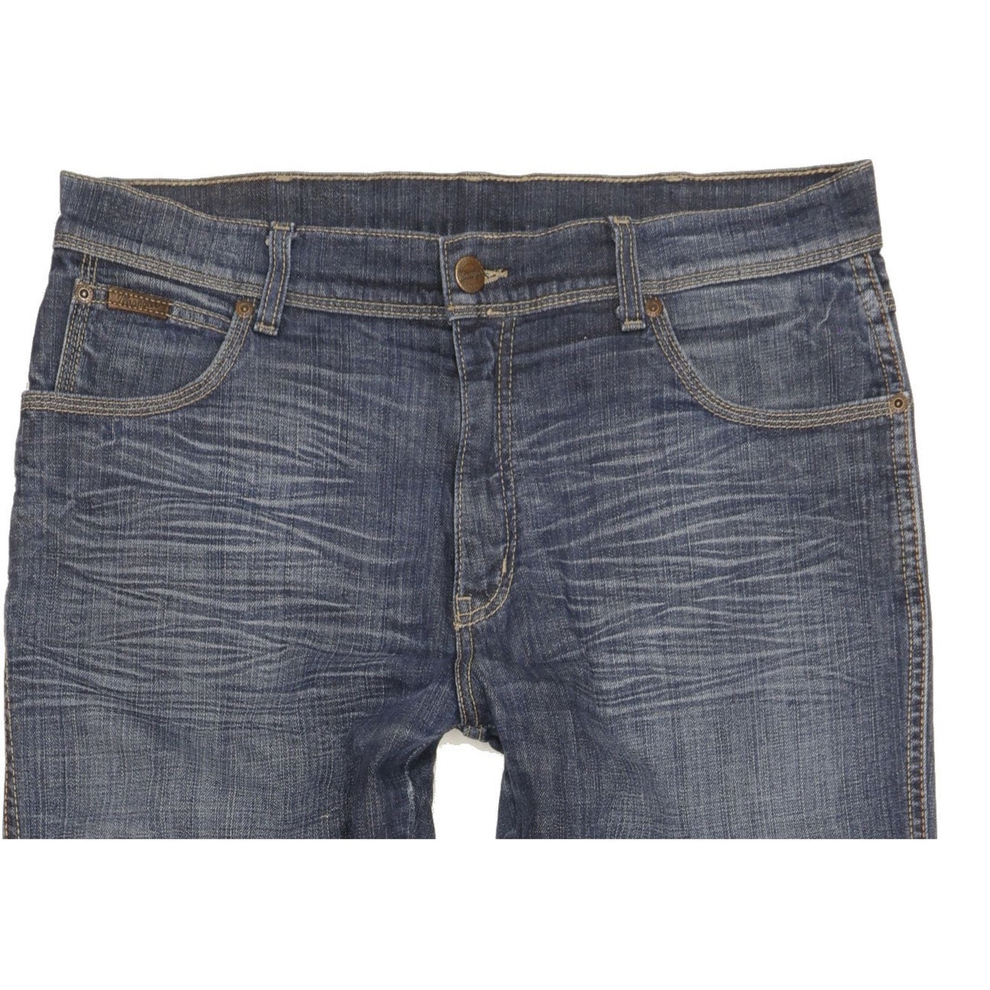 Wrangler Texas Men Blue Straight Regular Stretch Jeans W34 L33