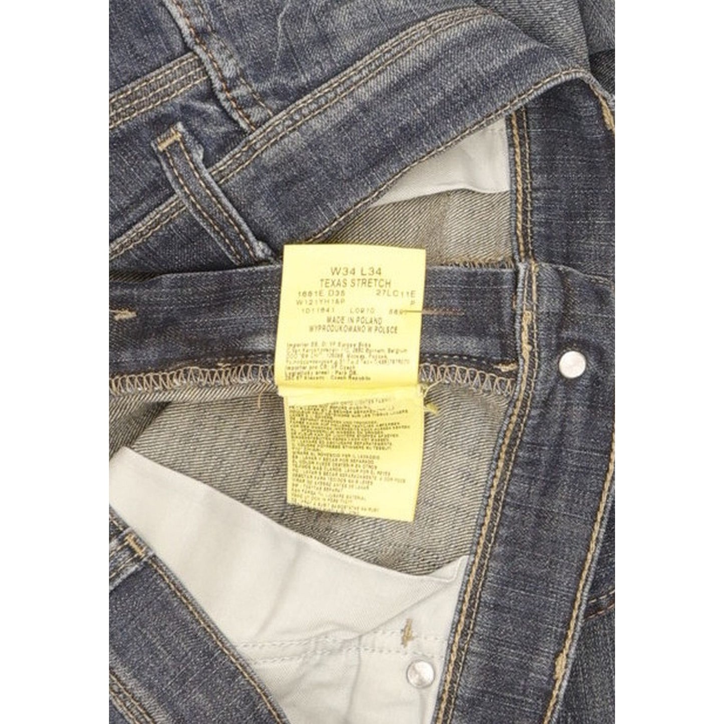 Wrangler Texas Men Blue Straight Regular Stretch Jeans W34 L33