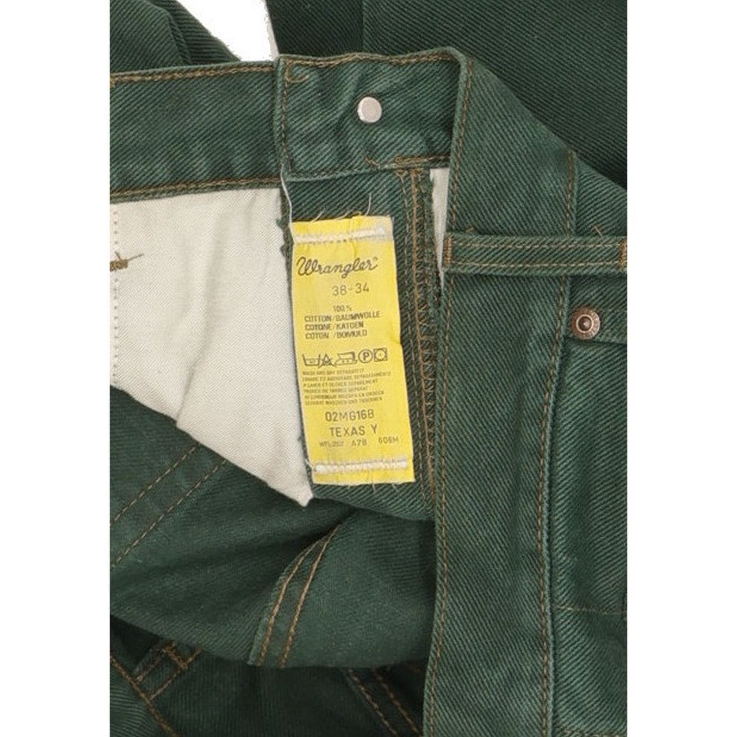 Wrangler Texas Men Green Straight Regular Jeans W38 L34