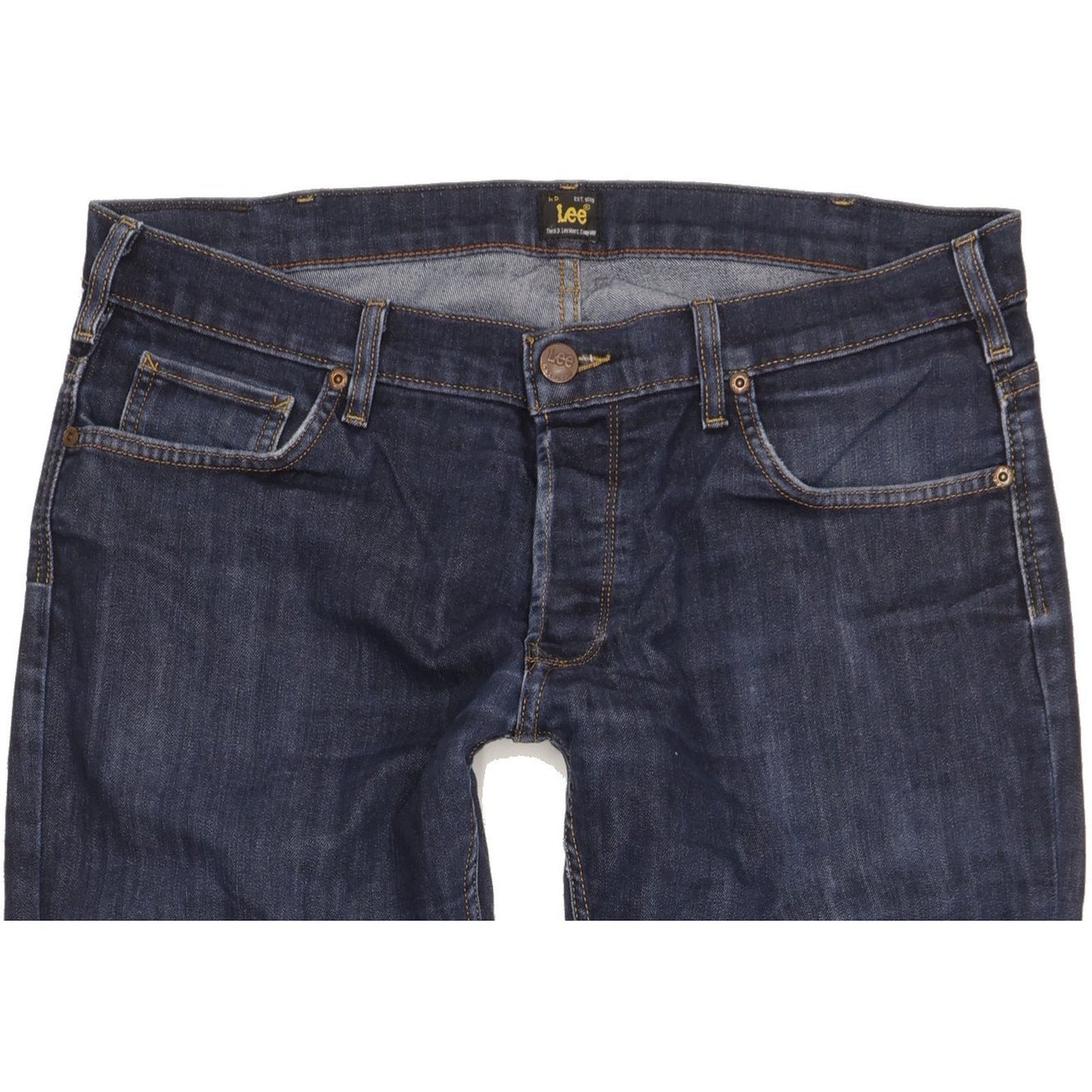 Lee Powell Men Blue Straight Slim Stretch Jeans W36 L32