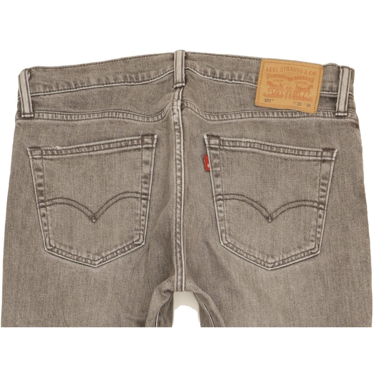 Levi's 511 Men Grey Straight Slim Stretch Jeans W33 L34