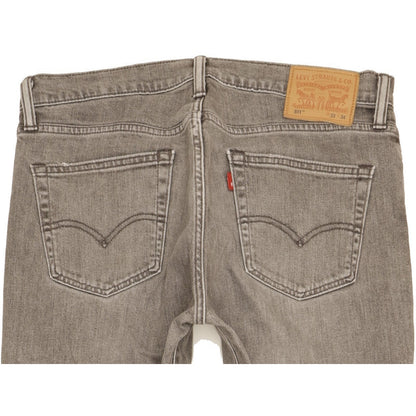 Levi's 511 Men Grey Straight Slim Stretch Jeans W33 L34