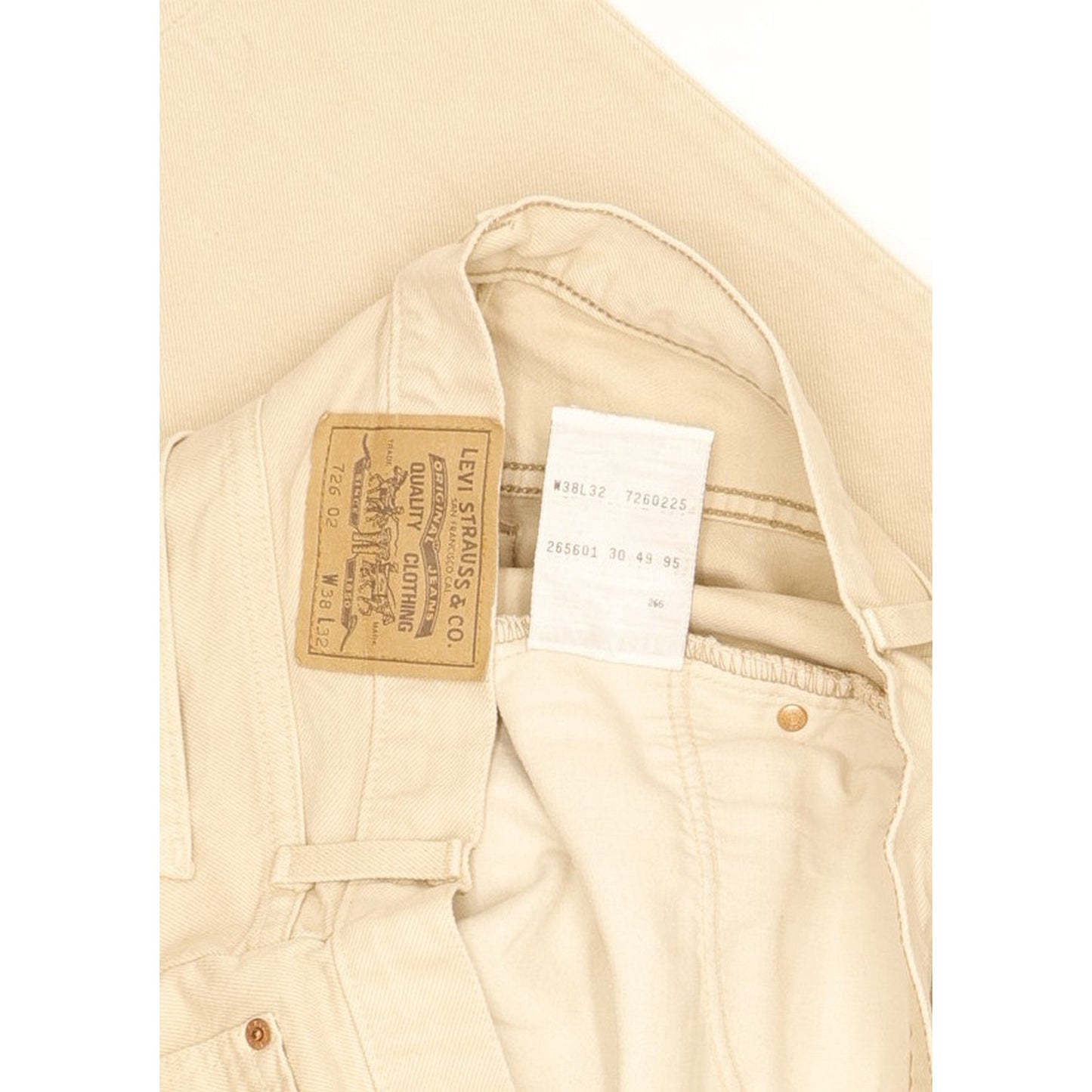 Levi's 726 Men Beige Tapered Regular Jeans W38 L32