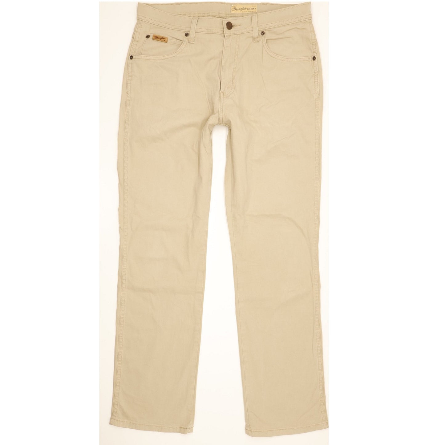 Wrangler Arizona Men Beige Straight Regular Stretch Jeans W33 L30