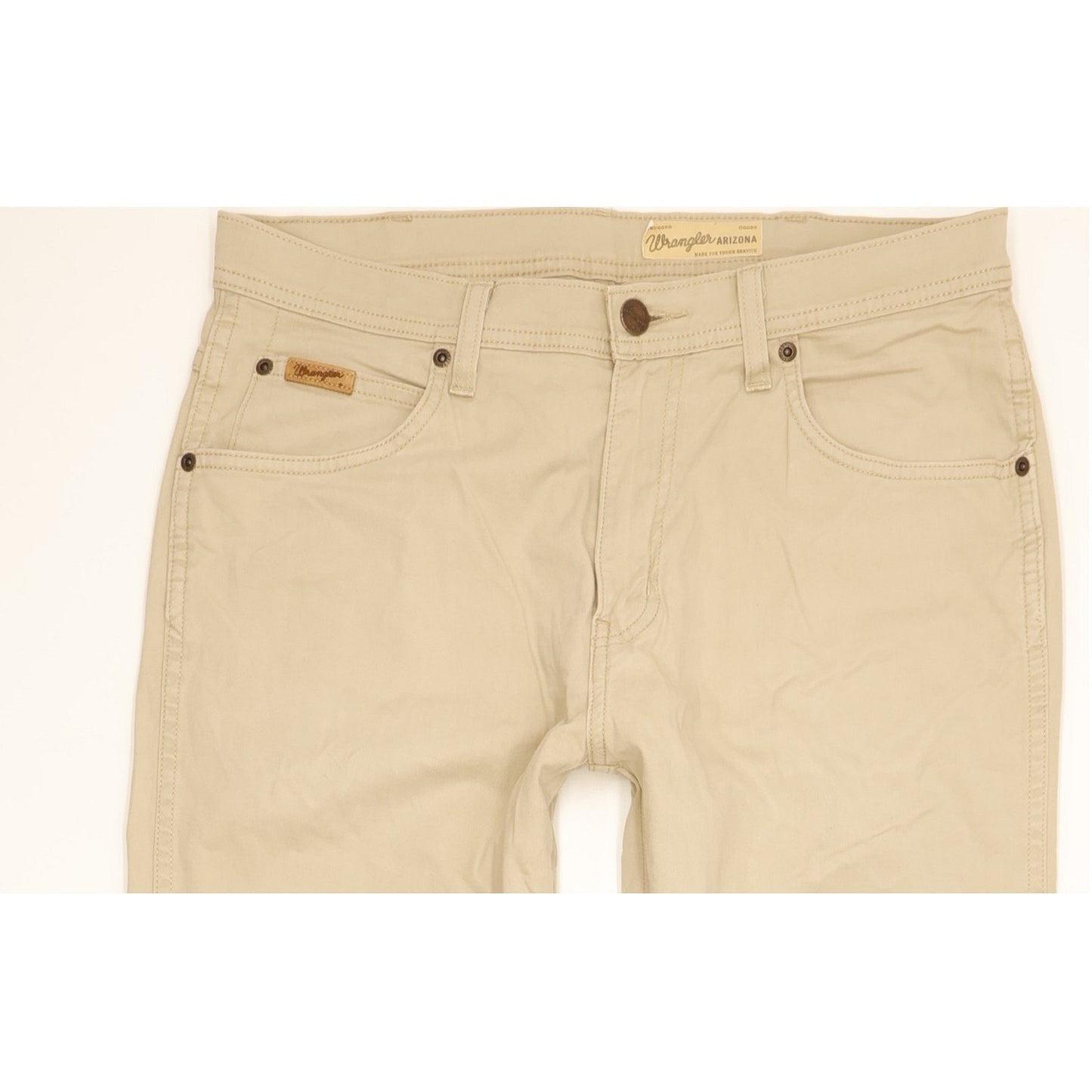 Wrangler Arizona Men Beige Straight Regular Stretch Jeans W33 L30