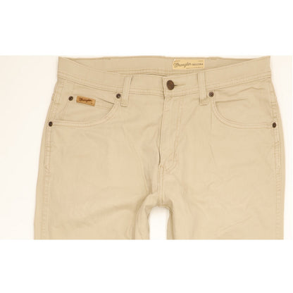Wrangler Arizona Men Beige Straight Regular Stretch Jeans W33 L30