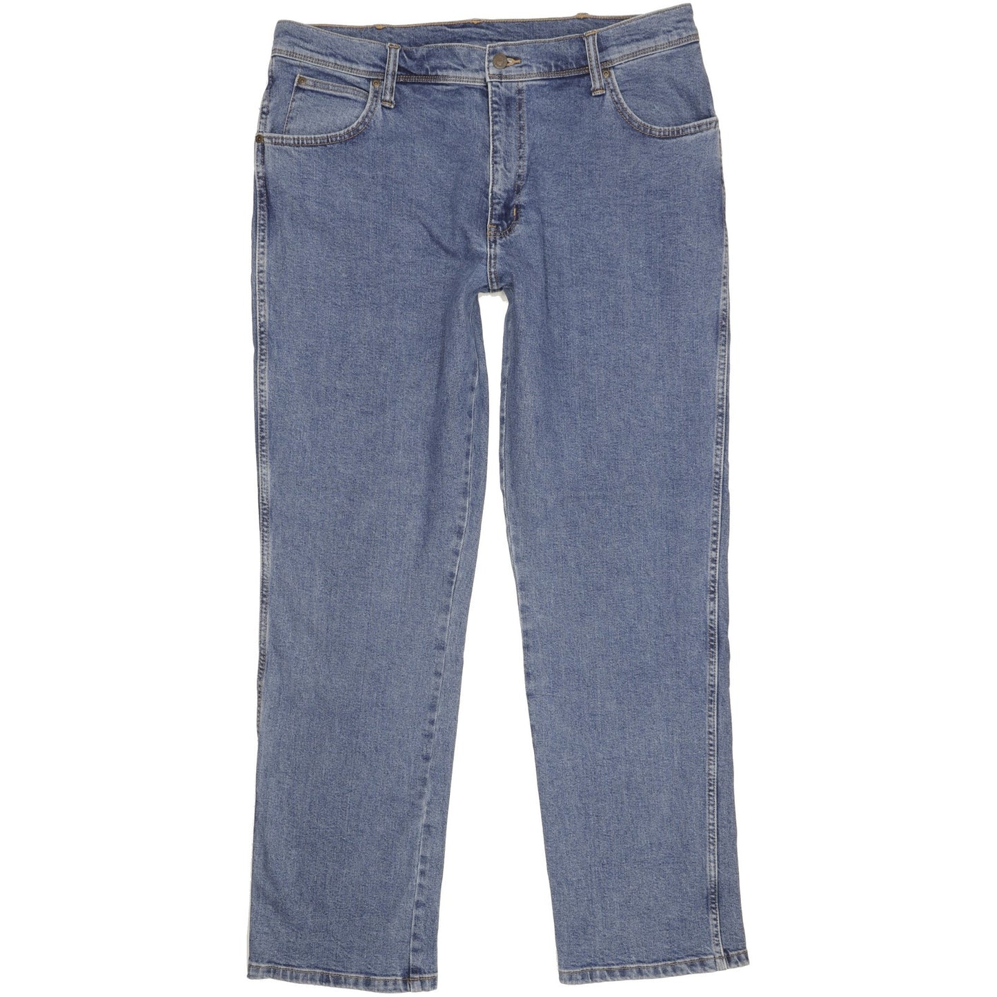 Wrangler Durable Quality Men Blue Straight Regular Stretch Jeans W38 L32