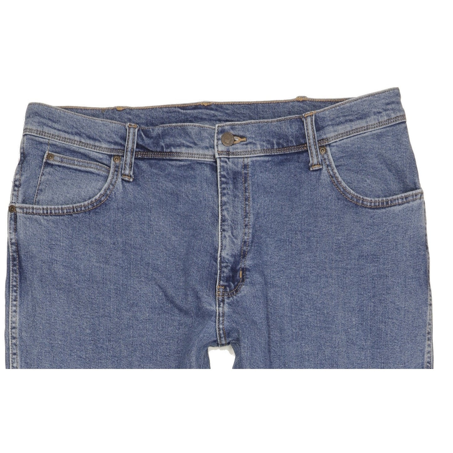 Wrangler Durable Quality Men Blue Straight Regular Stretch Jeans W38 L32