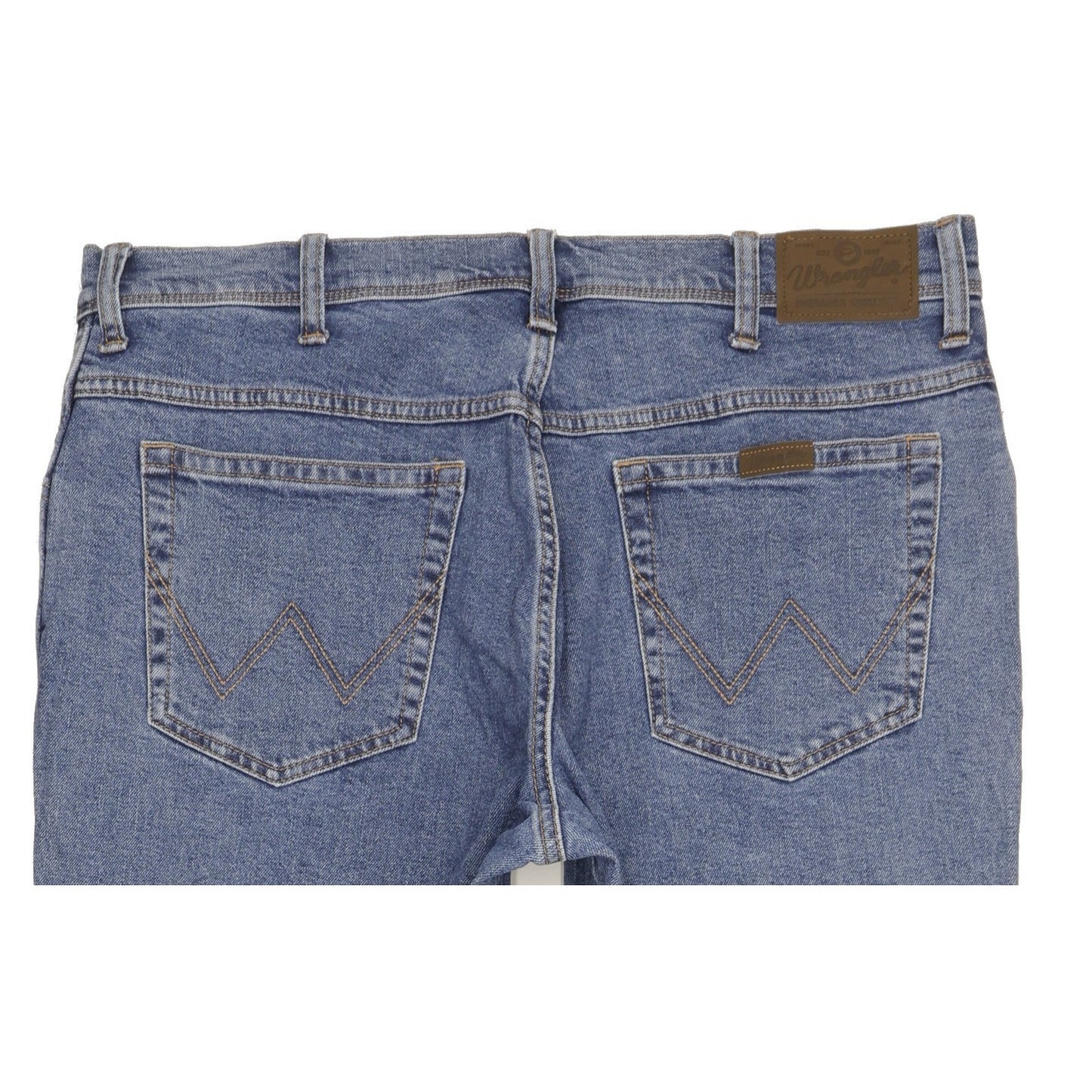 Wrangler Durable Quality Men Blue Straight Regular Stretch Jeans W38 L32