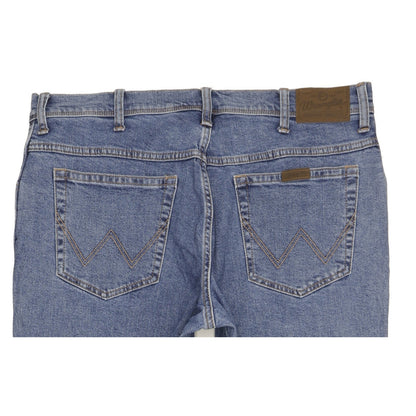 Wrangler Durable Quality Men Blue Straight Regular Stretch Jeans W38 L32