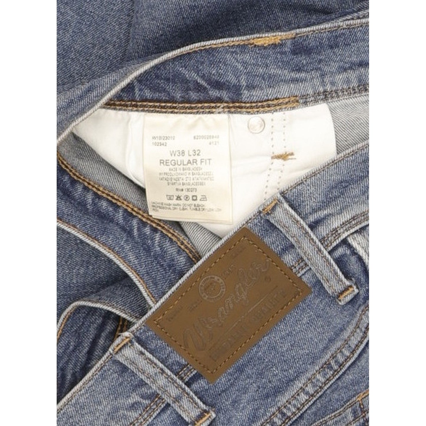 Wrangler Durable Quality Men Blue Straight Regular Stretch Jeans W38 L32