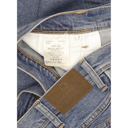 Wrangler Durable Quality Men Blue Straight Regular Stretch Jeans W38 L32