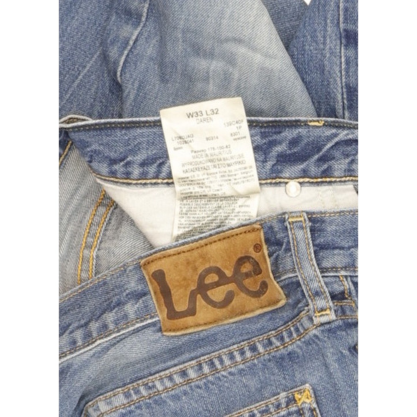 Lee Daren Men Blue Straight Slim Jeans W33 L31