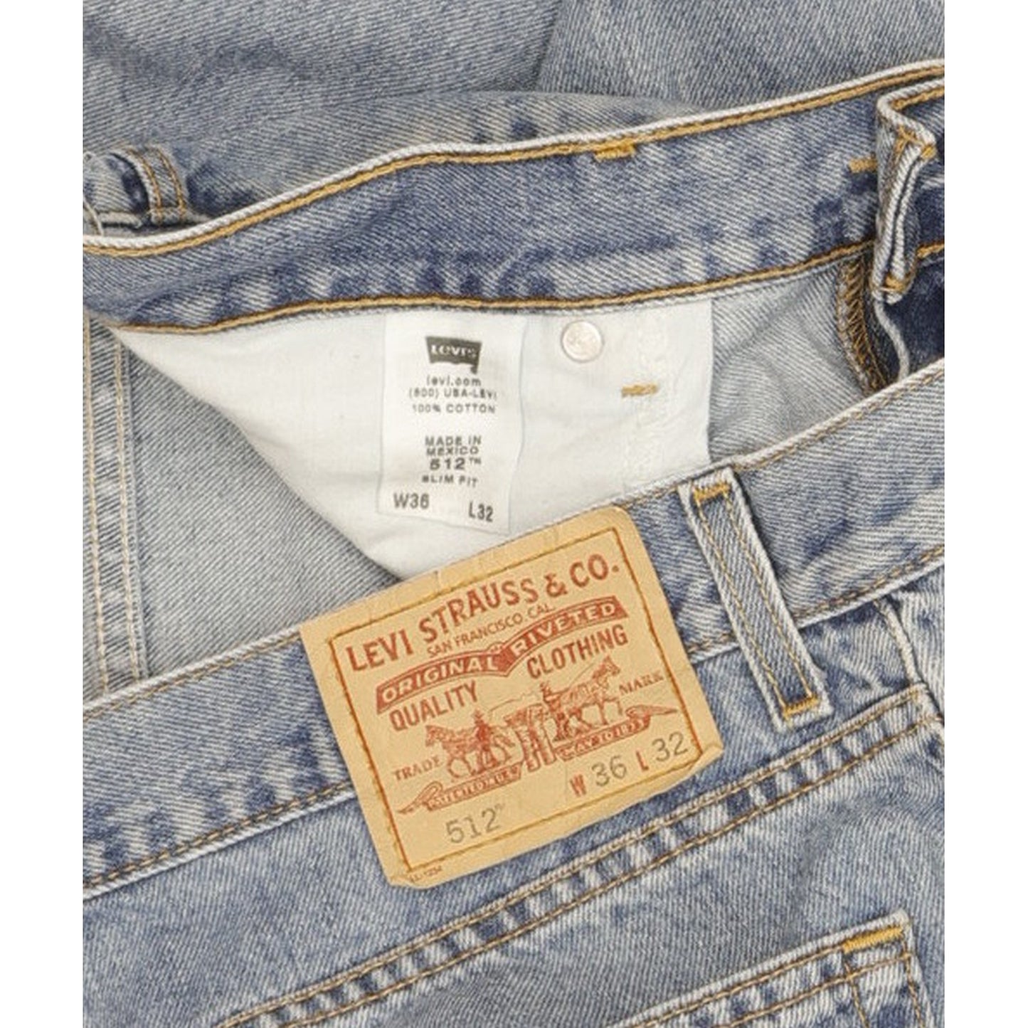 Levi's 512 Men Blue Tapered Slim Jeans W36 L32