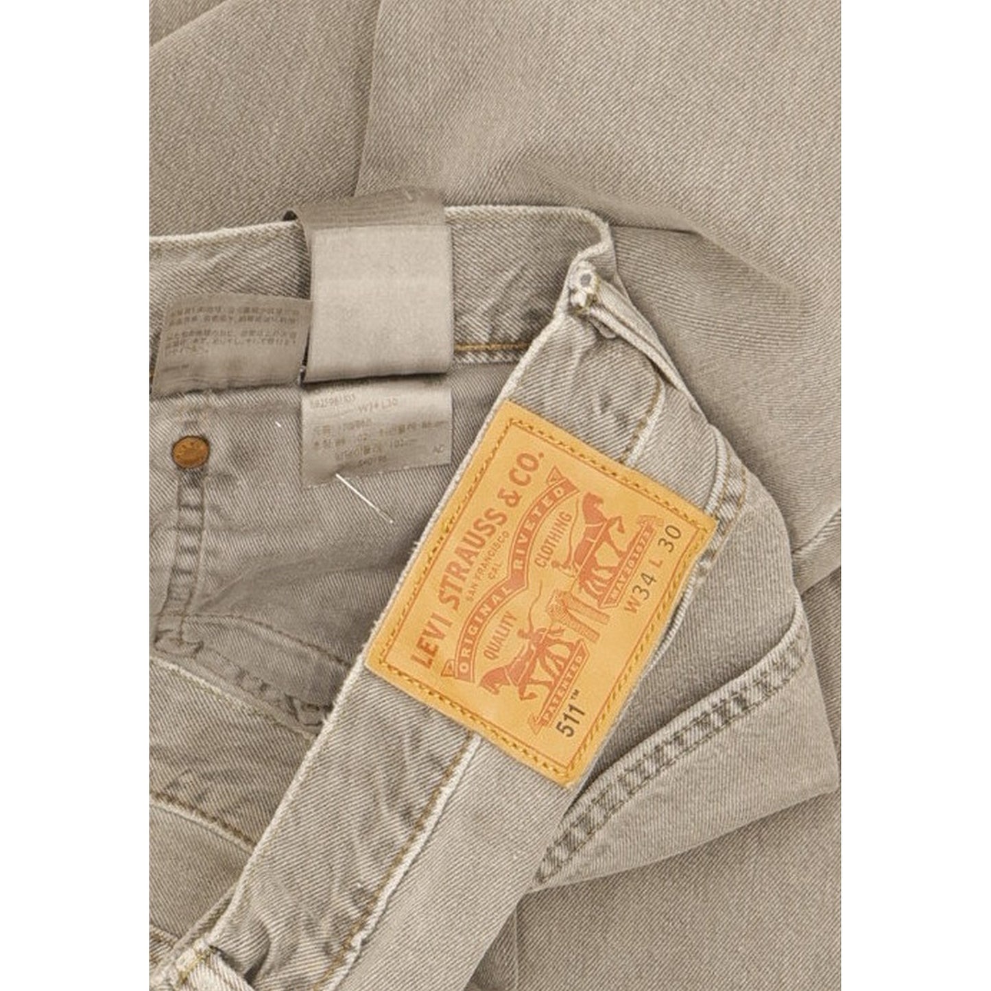 Levi's 511 Men Grey Straight Slim Jeans W34 L30