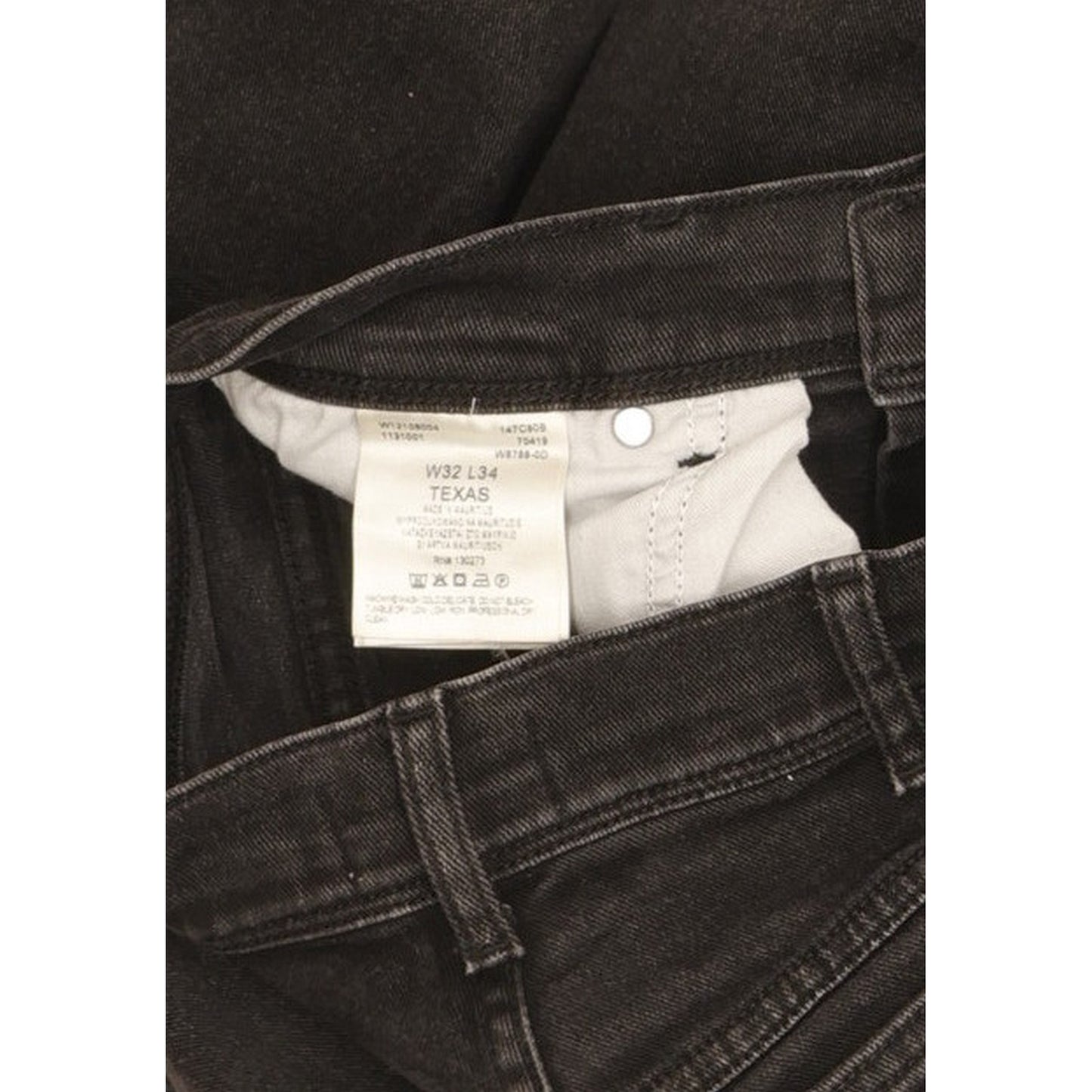 Wrangler Texas Men Black Straight Regular Stretch Jeans W32 L32