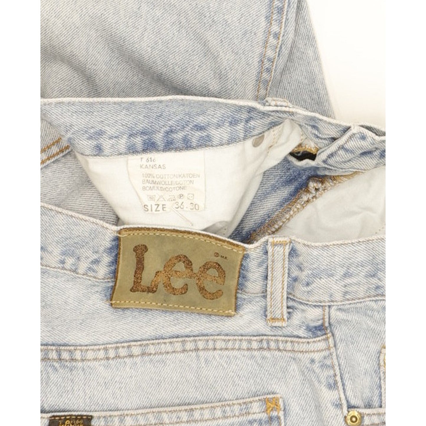 Lee Kansas Men Blue Straight Regular Jeans W36 L27