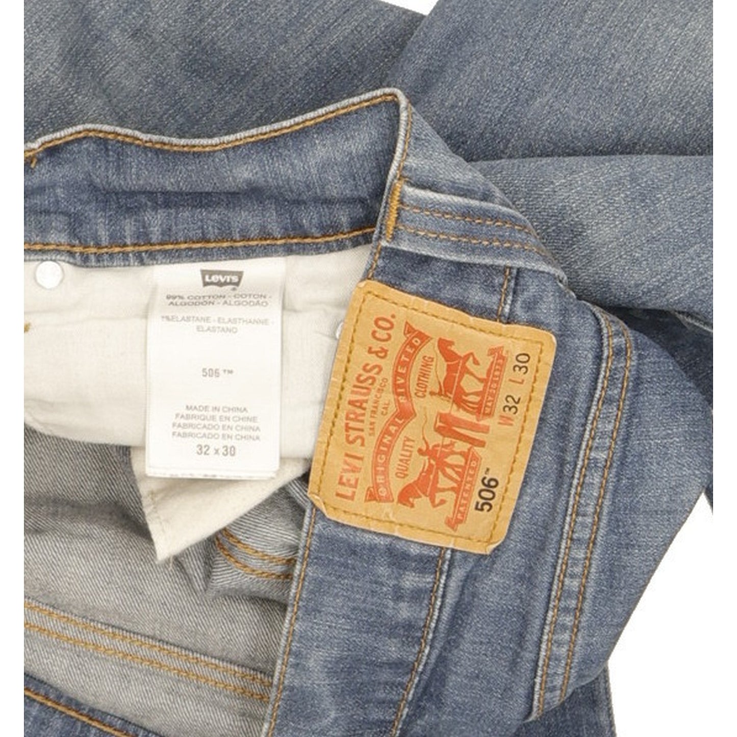 Levi's 506 Men Blue Straight Regular Stretch Jeans W32 L28