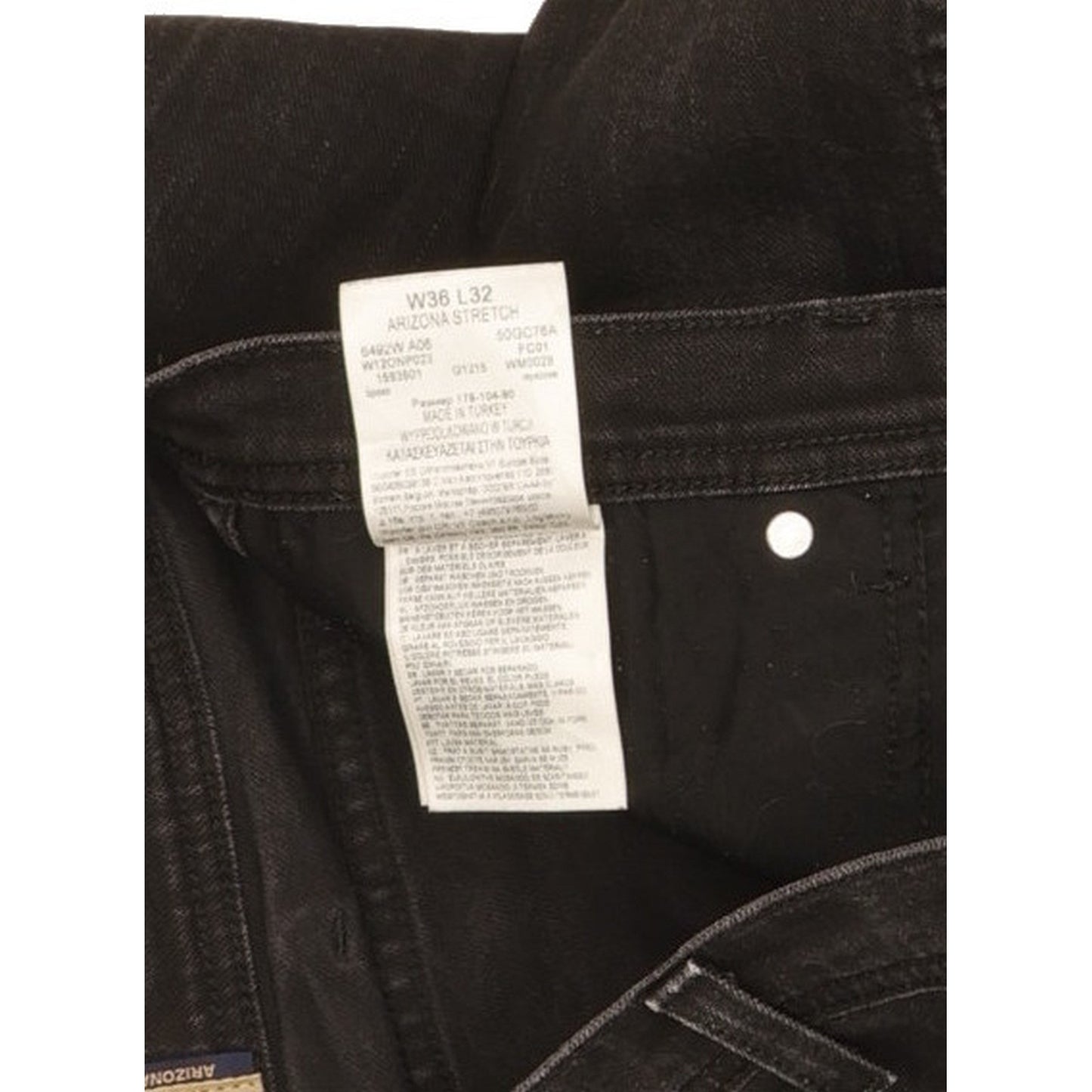 Wrangler Arizona Men Black Straight Regular Stretch Jeans W36 L32