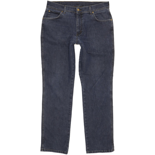 Wrangler Durable Quality Men Blue Straight Regular Stretch Jeans W36 L31