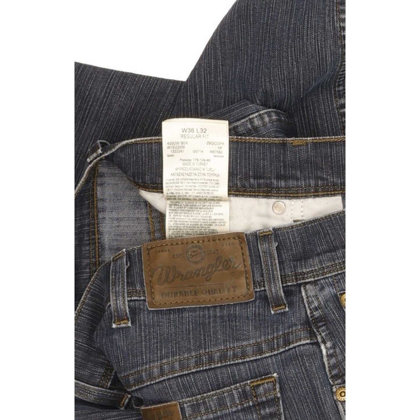 Wrangler Durable Quality Men Blue Straight Regular Stretch Jeans W36 L31